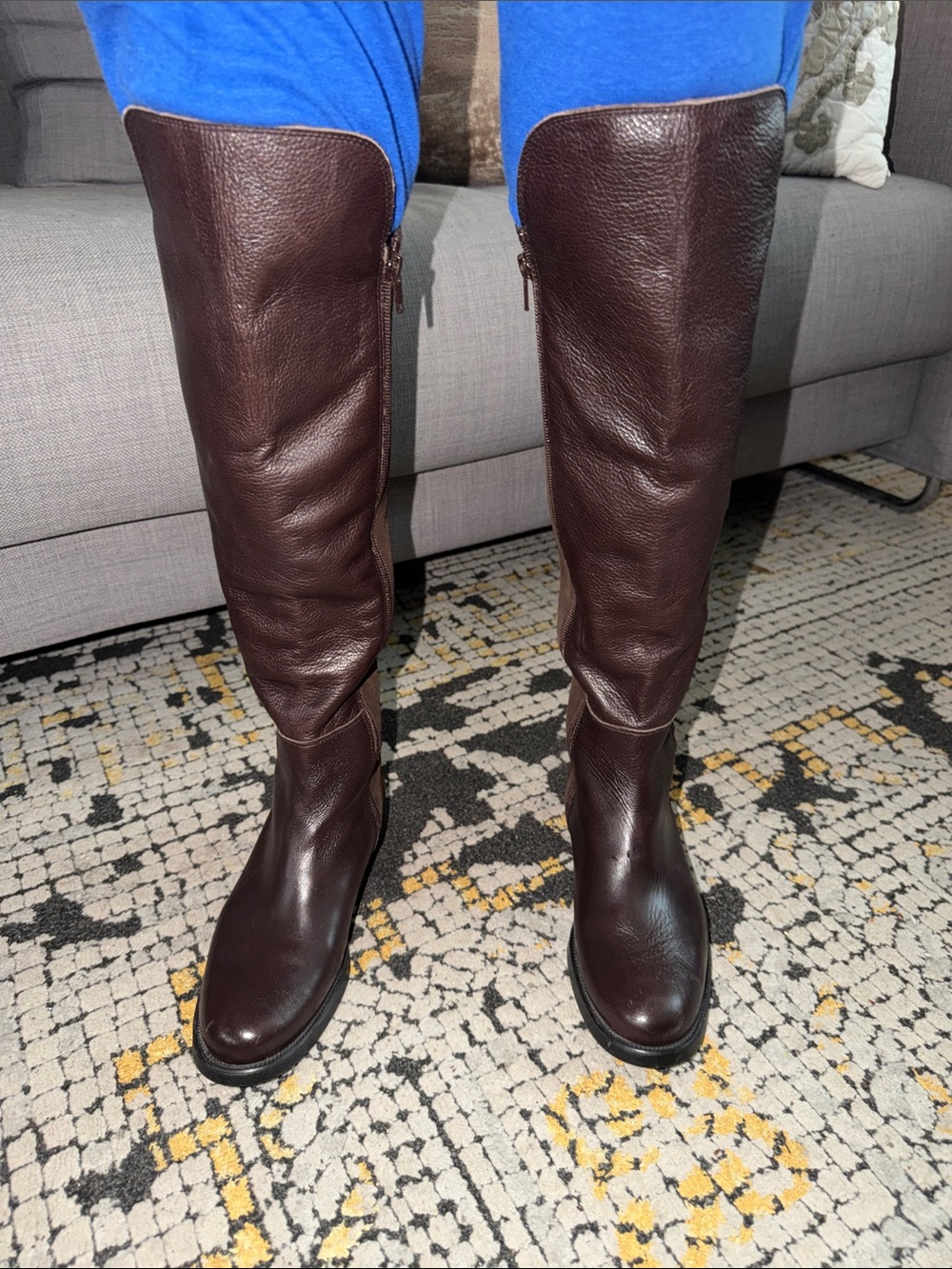Classic KMB Made in Spain Tall Lamb Leather/Suede Riding Boots